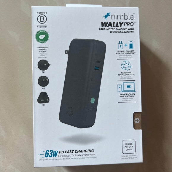 #2649 Nimble Wally Pro 10K Portable + Wall Charger - Picture 1 of 6